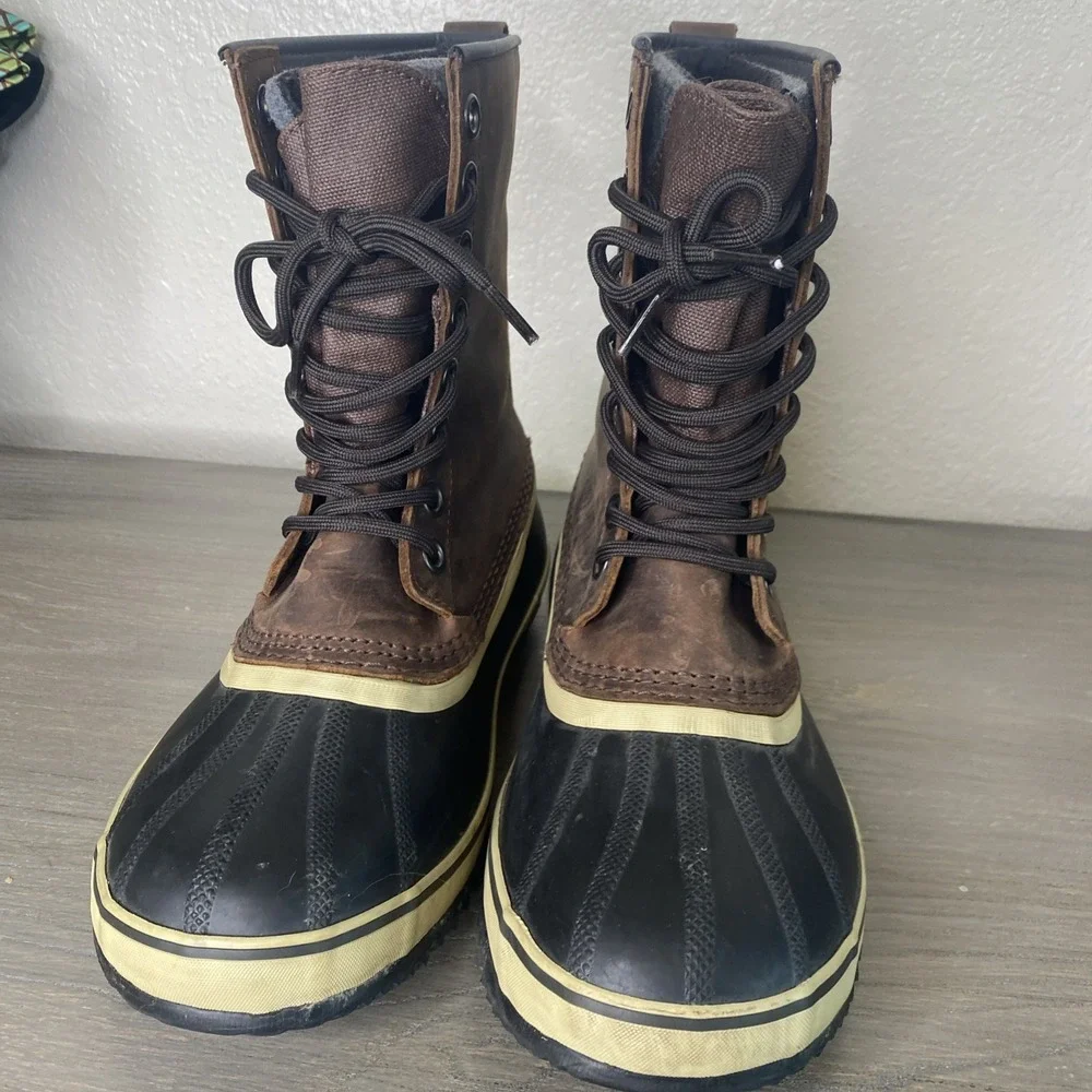 Men's Sorel Premium‎ Size 8.5 Leather Waterproof Insulated Winter Snow Boots